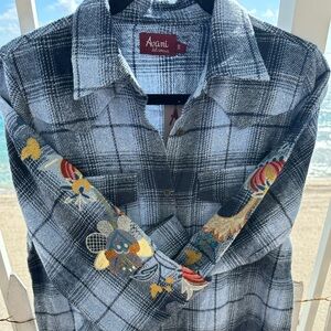 Avanti Blue and Navy embroidered Shirt